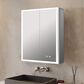 Lexora Home Mesa 24" x 28" LED Mirror Medicine Cabinet with Defogger in Aluminium, , large