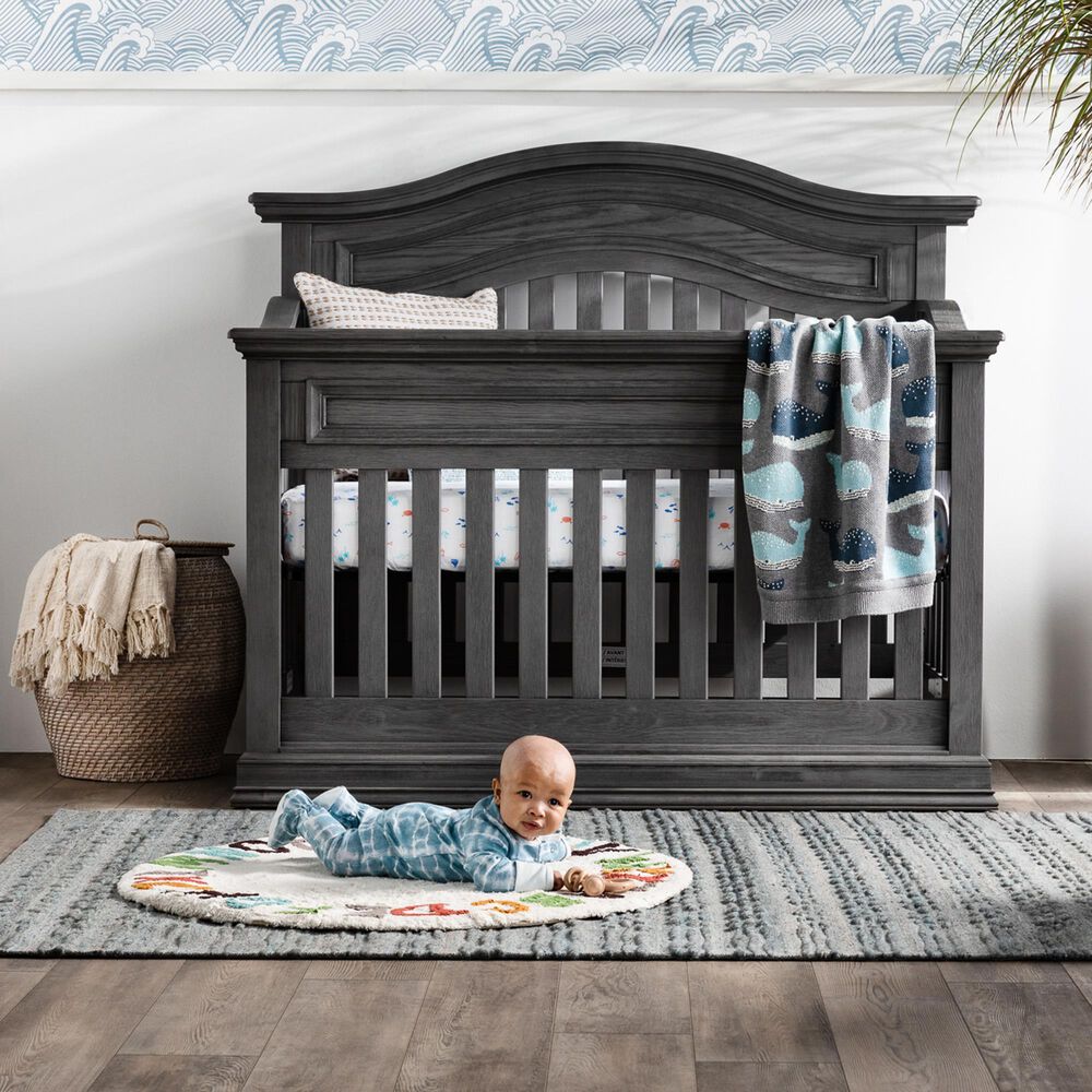 Oxford Baby Glenbrook 4in1 Convertible Crib in Graphite Gray