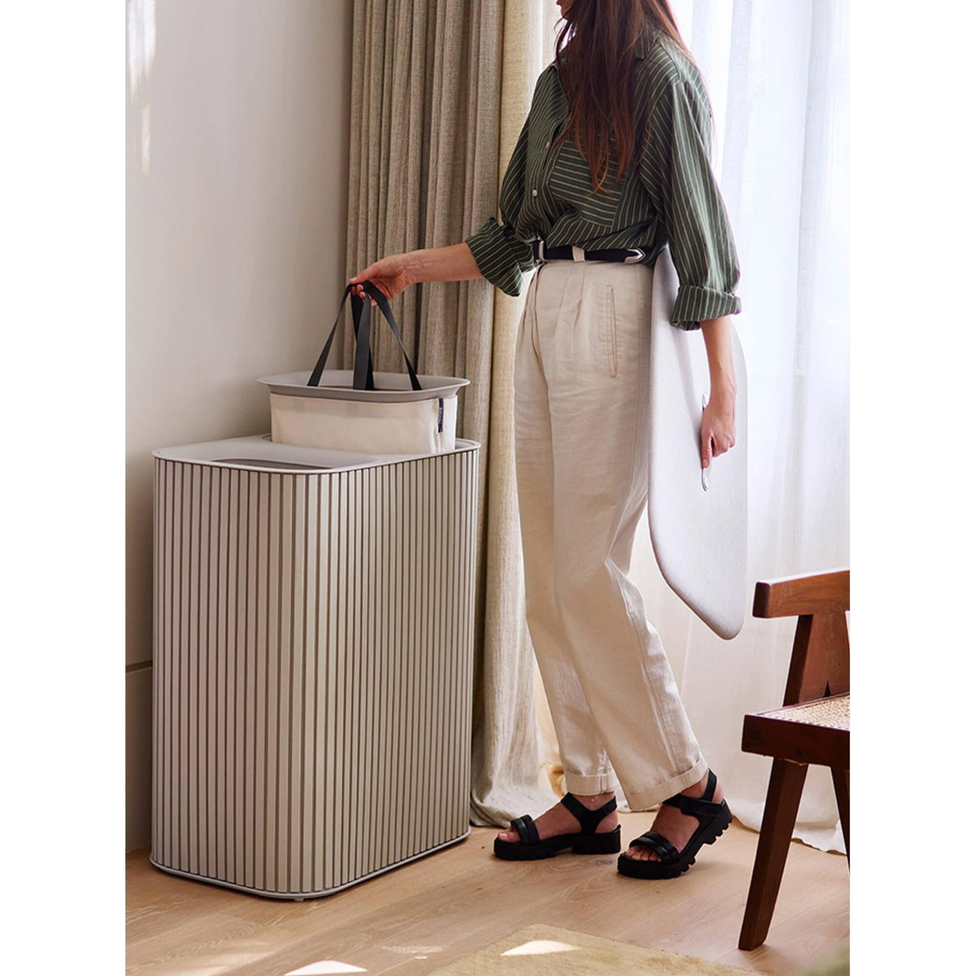 Joseph Joseph Tota Luxe 90L Laundry Separation Basket in Ecru