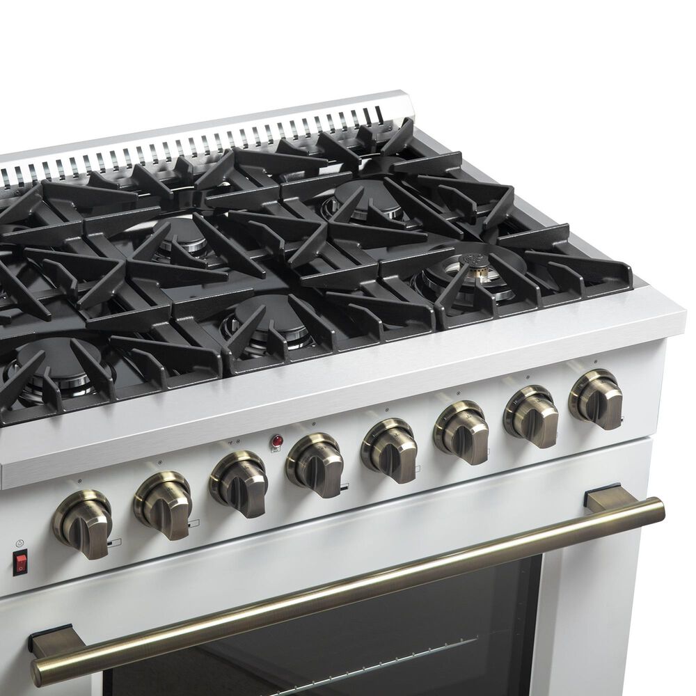 Forno Galiano 36" Freestanding Dual Fuel Range in White, , large