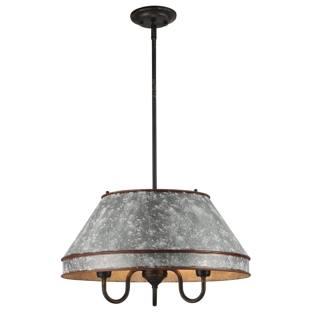 Golden Lighting Jasper 3-Light Pendant in Antique Black and Weathered Gold, , large