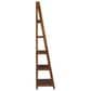 Linon Home Decor Charlotte 5-Shelf Ladder Bookcase in Warm Walnut, , large