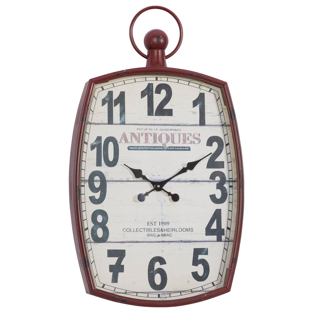 Maple and Jade 33" x 19" Wall Clock in White, , large