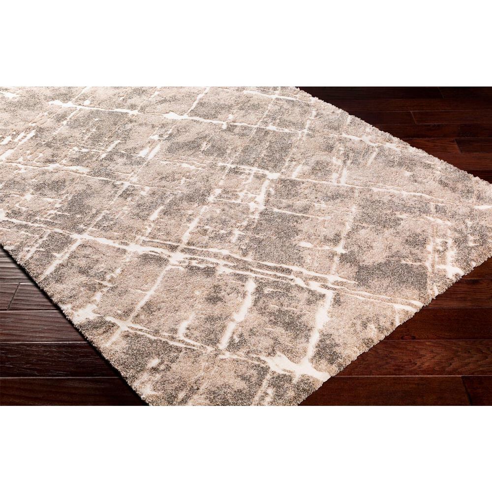 Surya Tuscany TUS-2300 White, Light Beige and Dark Brown 7&#39;10&quot; Square Area Rug, , large
