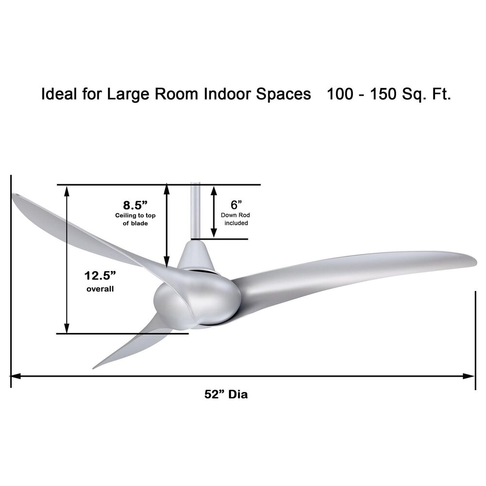 Minka-Aire Wave 52" Ceiling Fan in Silver, , large