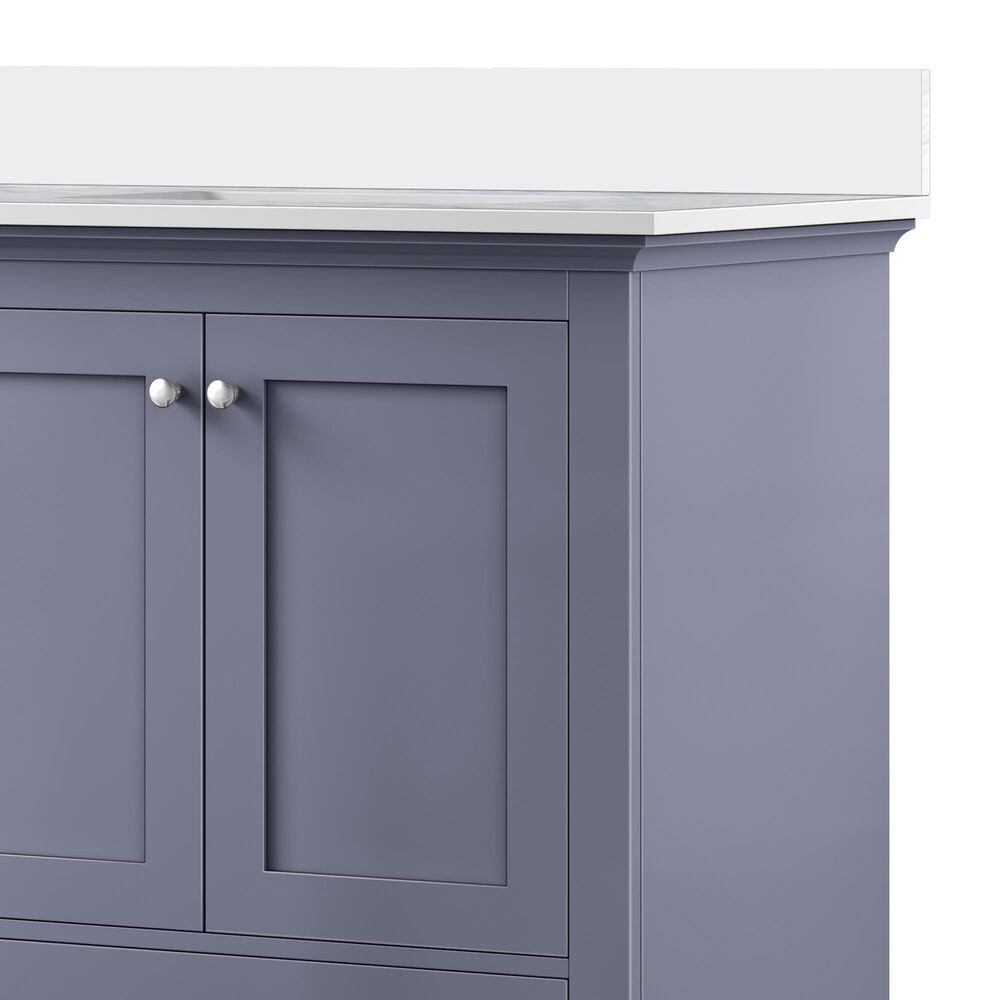 Lexora Home Dukes 72&quot; Double Bathroom Vanity in Dark Grey with 2 cm White Cultured Marble Top and Rectangular Sinks, , large