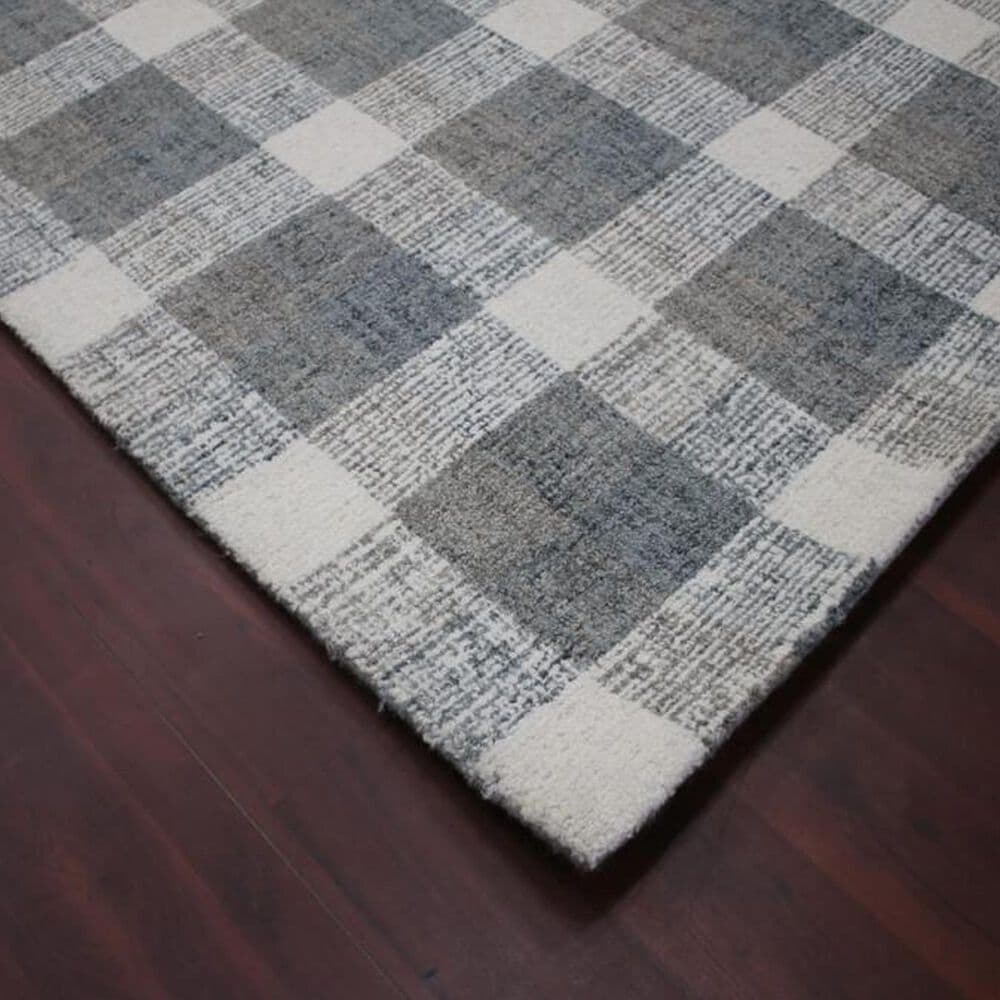 Amer Rugs Tartan 5&#39; x 7&#39;6&quot; Dark Gray Area Rug, , large