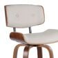 LumiSource Lombardi 30" Swivel Barstool with Cream Faux Leather Upholstery in Walnut and Black (Set of 2), , large