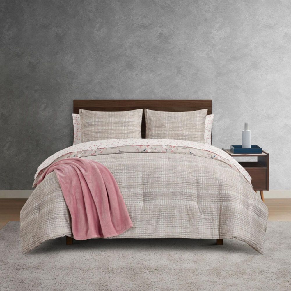BCP Home Freesia 8-Piece Queen Bed-in-a-Bag Set in Neutral and Pink, , large