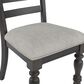 Boulder & Pine French Country Upholstered Side Chair in Black and Dark Gray, , large