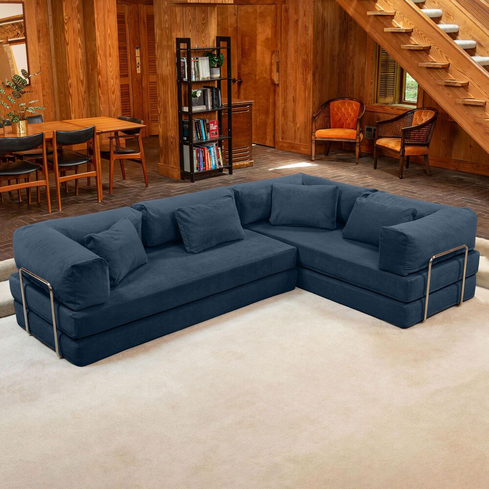 Jaxx Unsofa 2-Piece Modular Right Facing L-Shaped Sectional in Indigo Blue, , large