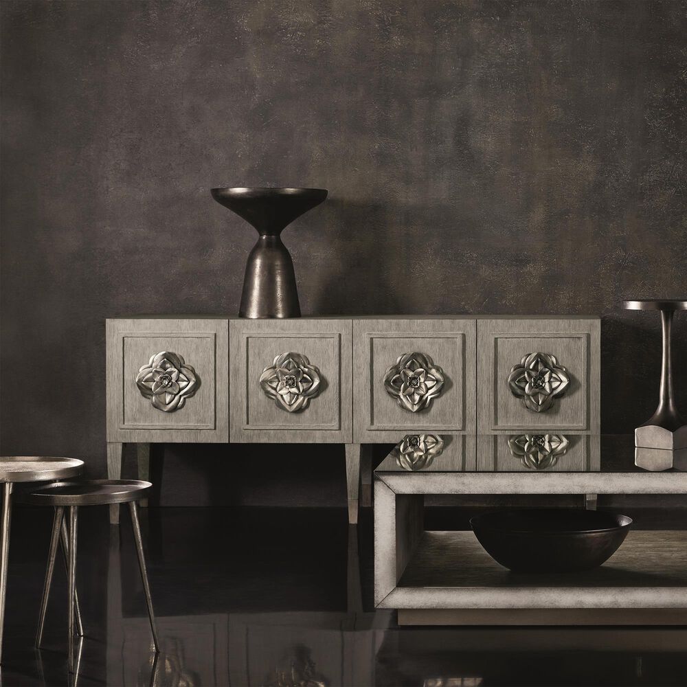 Bernhardt Lex 2-Piece Nesting Table in Satin Nickel and Graphite, , large