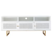 Southern Enterprises Mursley Media Cabinet in White and Gold