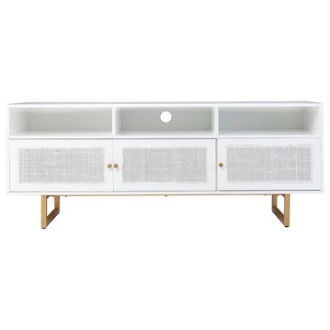 Southern Enterprises Mursley 60" Media Cabinet in White and Gold, , large