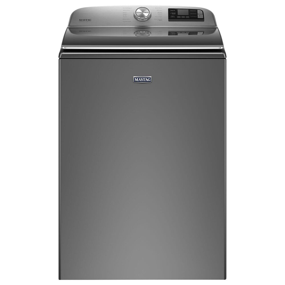 Maytag 5.2 Cu. Ft. Top Load Washer and 7.4 Cu. Ft. Gas Dryer Laundry Pair in Metallic Slate, , large