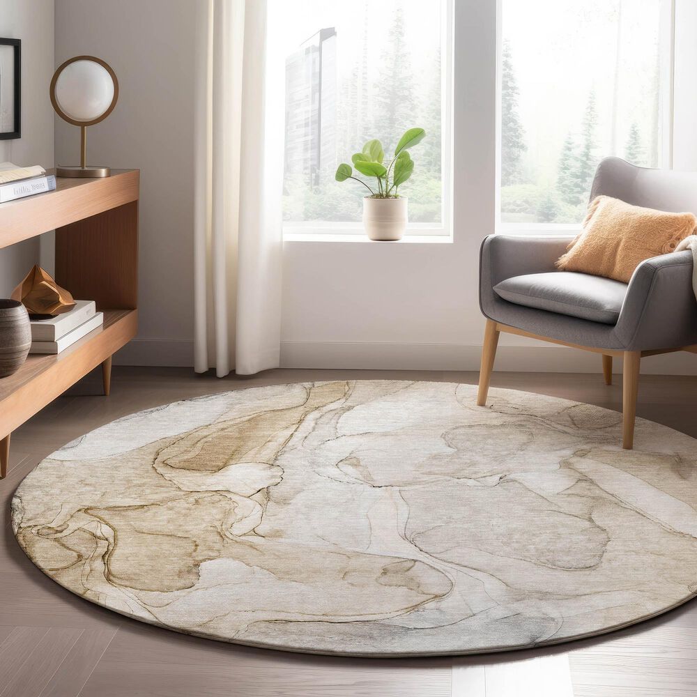 Dalyn Rug Company Odyssey Brown 8' Round Area Rug, , large