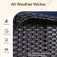HOMLUX 29" Patio Single Chair with Brown Wicker in Navy Blue (Set of 2), , large