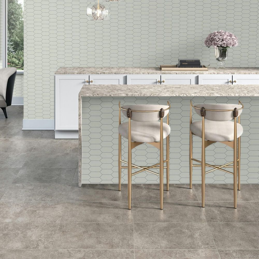 Dal-Tile Mythology Santorini 2&quot; x 5&quot; Picket Undulated on 11.125&quot; x 12.25&quot; Ceramic Mosaic Sheet, , large