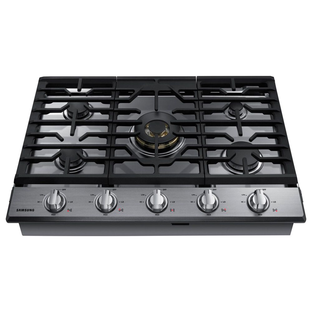 Samsung 2-Piece Kitchen Package with 30&quot; Matte Black Steel Double Wall Oven and 30&quot; Stainless Steel Smart Gas Cooktop, , large