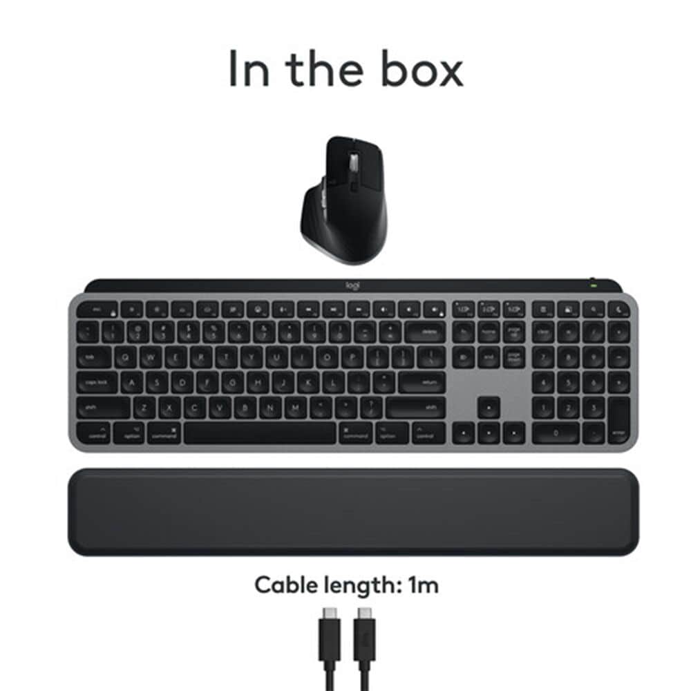 Logitech MX Keys S Keyboard and Mouse with Palm Rest Combo for MAC in Space Grey, , large
