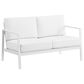 Linon Home Decor Holland Outdoor Loveseat with White Cushions in White, , large