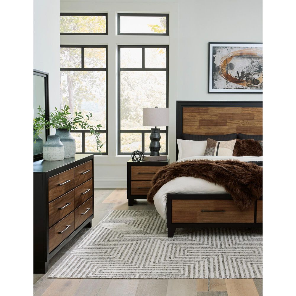 Ashley Kraeburn 2-Drawer Nightstand in Brown and Satin Black, , large