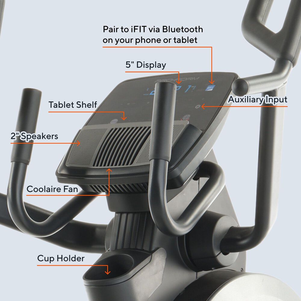 ProForm Trainer HL; Elliptical for Low-Impact Cardio Workouts with 7" Display, , large