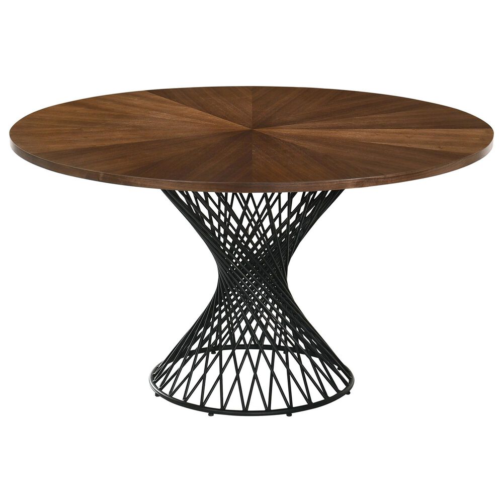 Blue River Cirque and Rowan 5-Piece Round Dining Set in Walnut, , large