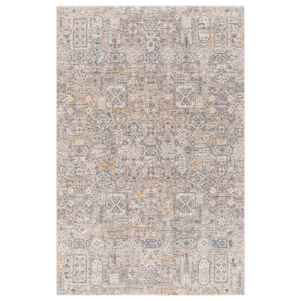 Surya Cardiff CDF-2310 Charcoal, Light Gray, Medium Gray, Camel and Blue 10" x 13"11" Area Rug, , large