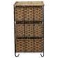 Household Essentials 3-Drawer Wicker Storage Chest in Brown, , large