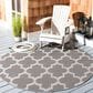 Safavieh Bermuda BMU804F 6"7" Round Grey and Ivory Indoor/Outdoor Area Performance Rug, , large