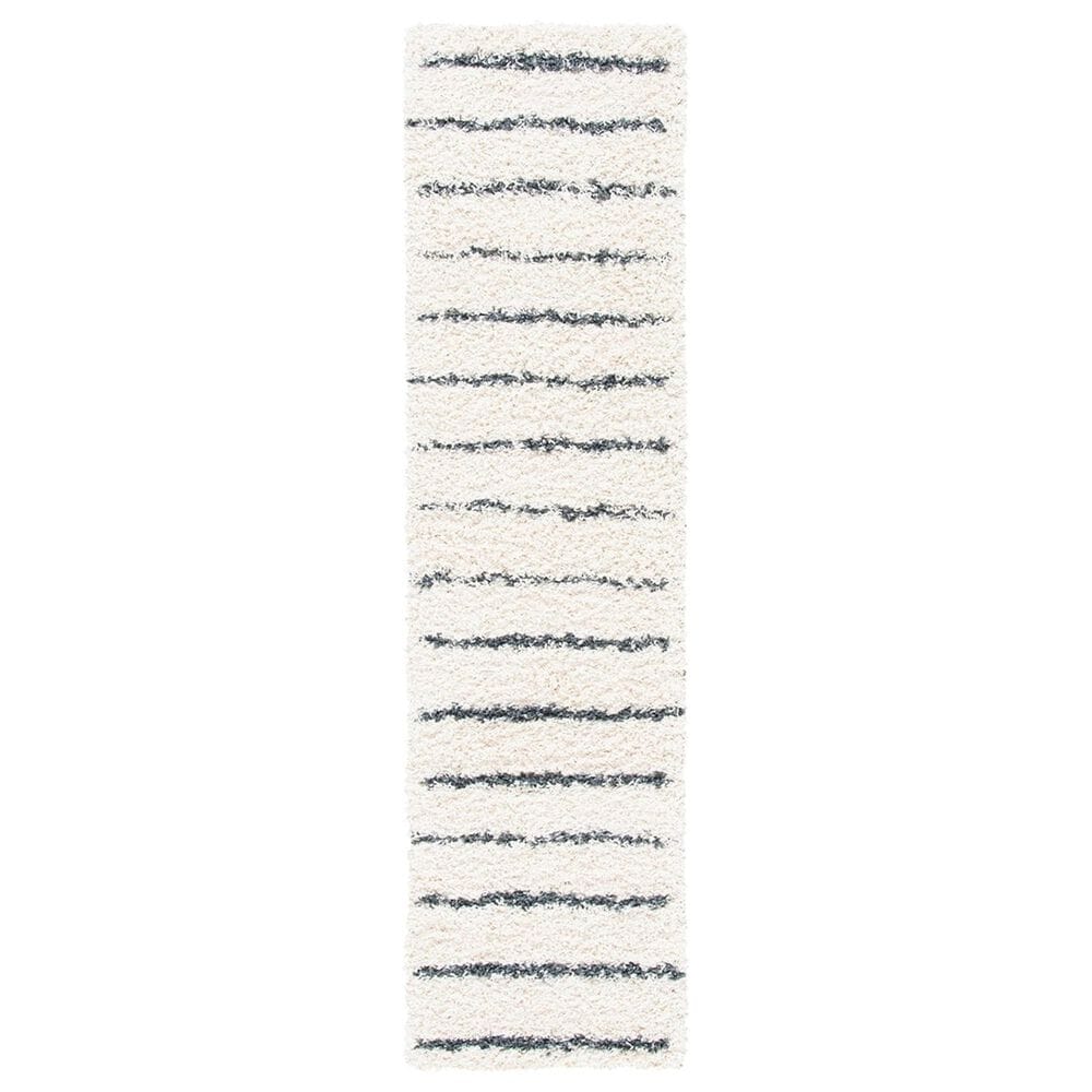 Safavieh Venus Shag VNS604B 2"2" x 10" Ivory and Dark Grey Runner, , large