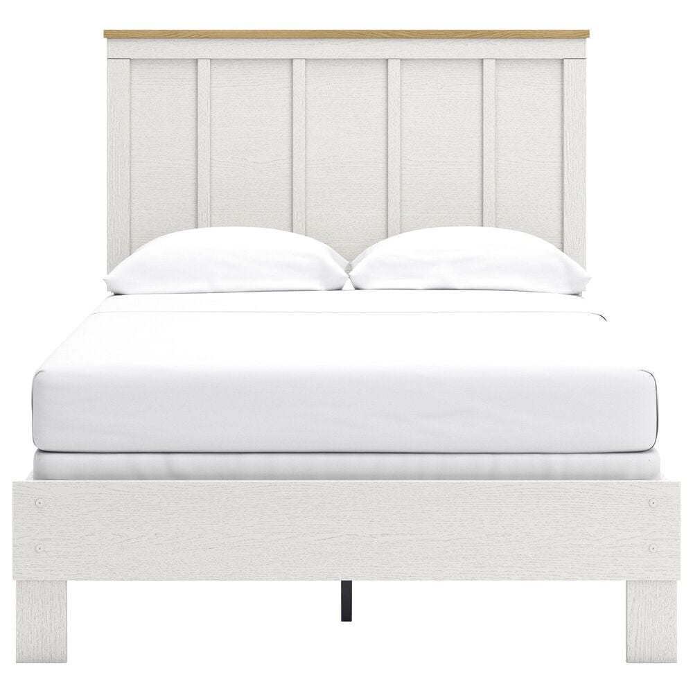 Ashley LInnocreek 3-Piece Full Bedroom Set in White and Warm Brown, , large