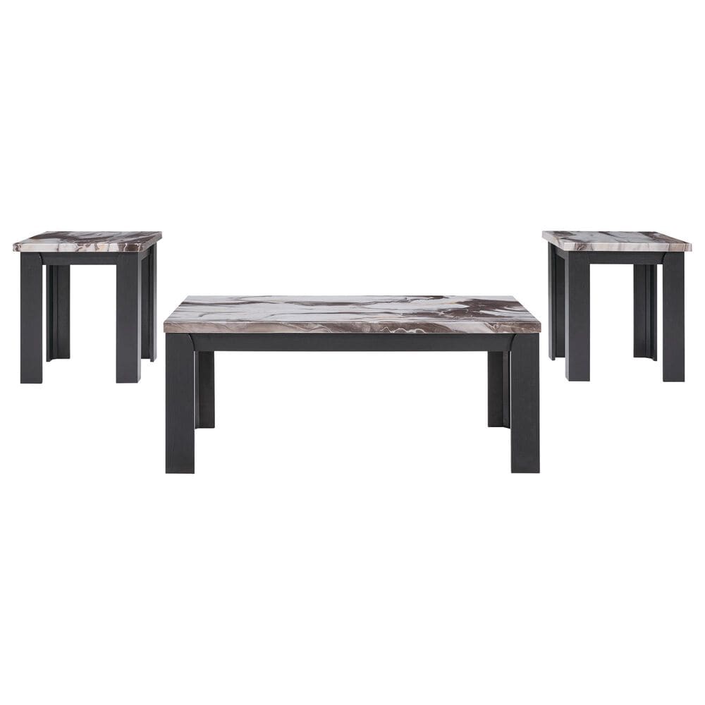 Ashley Jazmore Occasional Table Set in Dark Brown, Gray and Beige &#40;Set of 3&#41;, , large