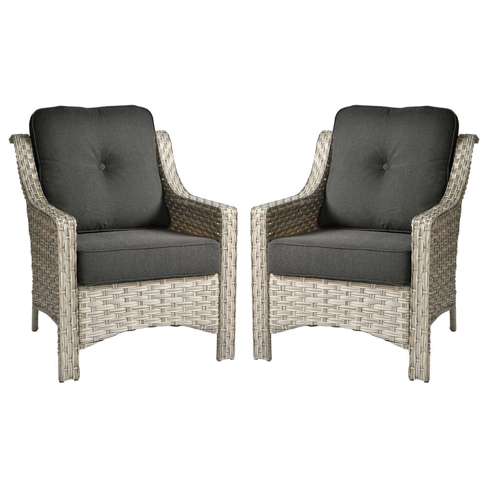 HOMLUX Outdoor Arm Chair in Black (Set of 2), , large