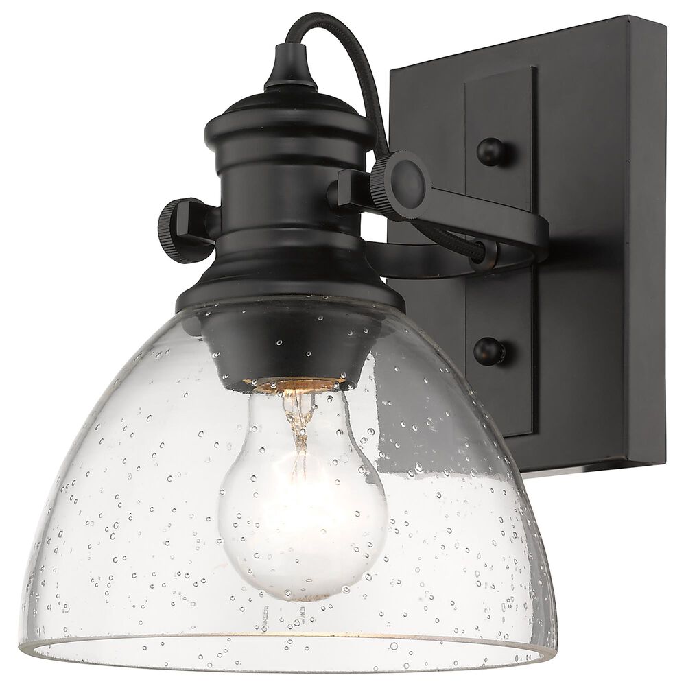 Golden Lighting Hines 1-Light Semi-Flush in with Clear Glass Matte Black, , large