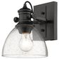 Golden Lighting Hines 1-Light Semi-Flush in with Clear Glass Matte Black, , large