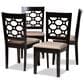 Baxton Studio Peter Side Chair with Sand Cushion in Dark Brown (Set of 4), , large