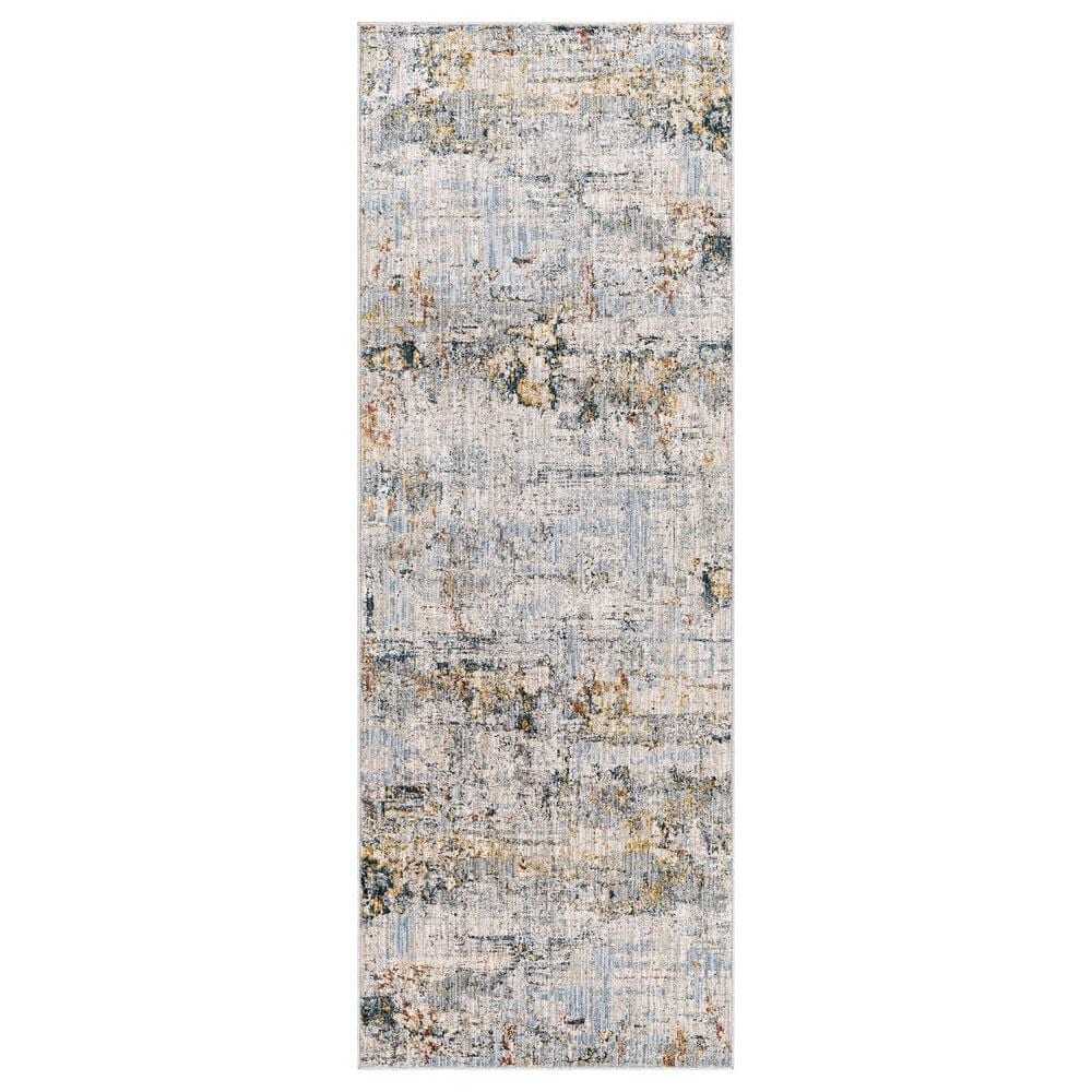 Surya Laila 2"7" x 10" Light Gray, Navy, Teal, Clay and Camel Runner, , large