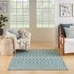 Nourison Positano Southwestern Aqua 6" x 9" Indoor/Outdoor Area Rug, , large