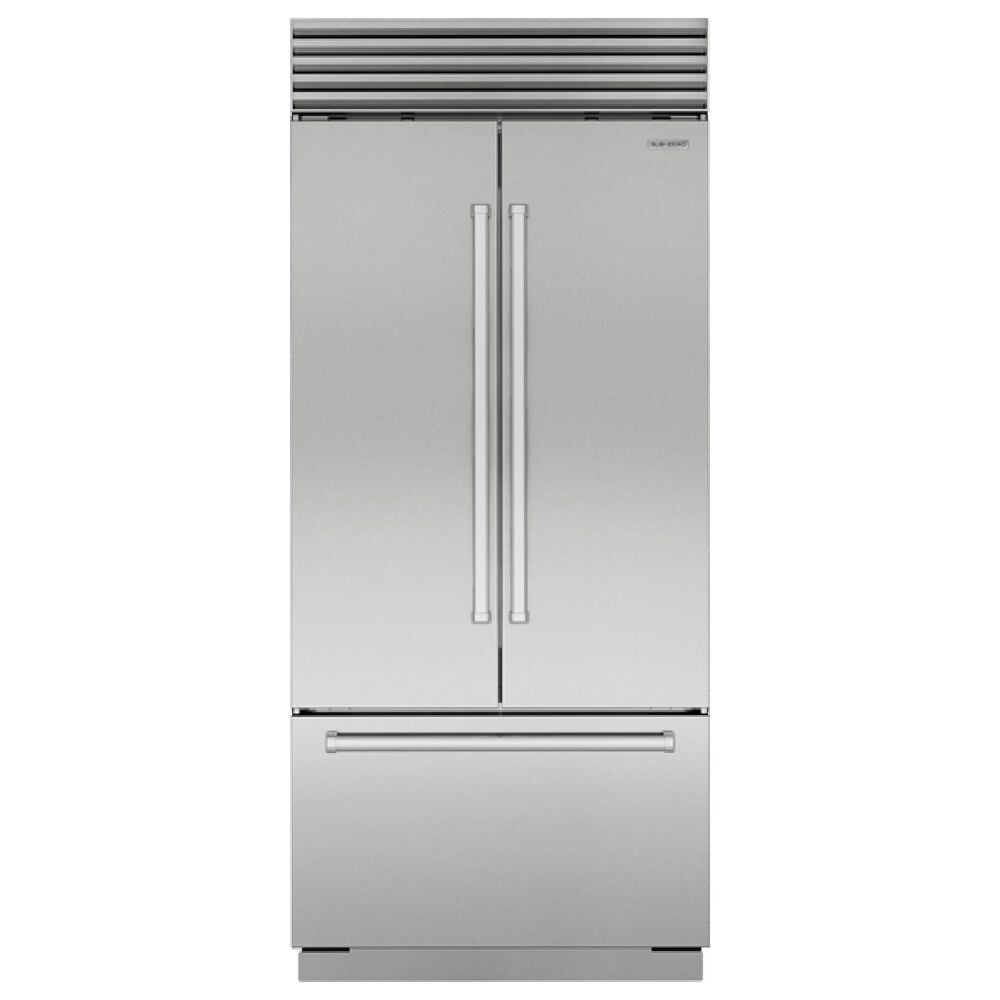 Sub Zero 20.5 Cu. Ft. Classic 3-Door French Door Refrigerator with Tubular Handle in Stainless Steel, , large