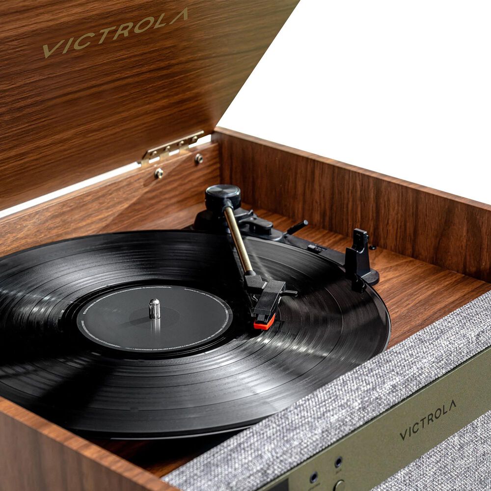 Victrola Century 6-in-1 Music Center Record Player with 3-Speed Turntable in Walnut, , large