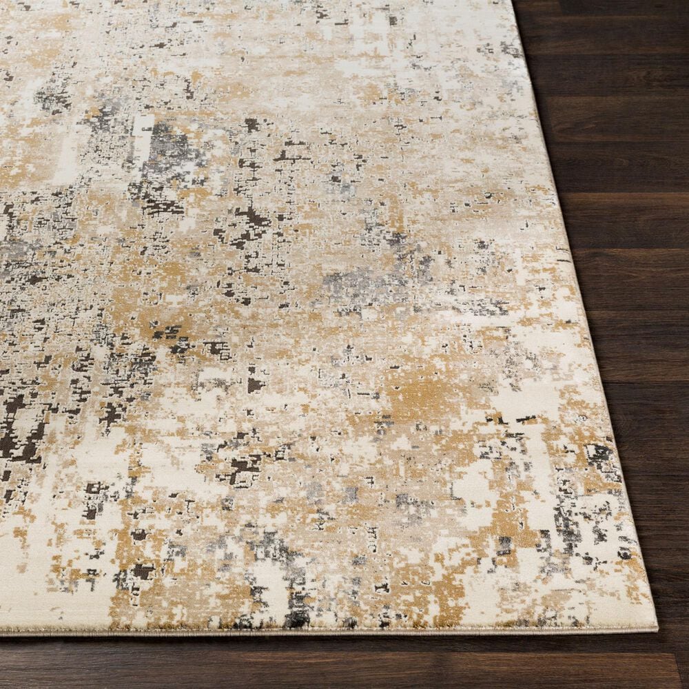 Surya Pune Light Beige, Tan, Dark Brown, Black and Charcoal 2&#39;7&quot; x 10&#39;2&quot; Runner, , large