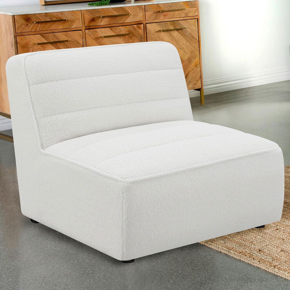 Coaster Sunny Armless Chair in Ivory, , large