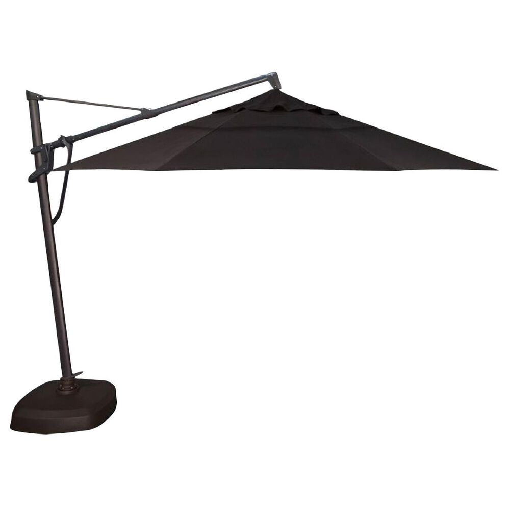 Garden Party 11' Cantilever Umbrella in Black with Black Base