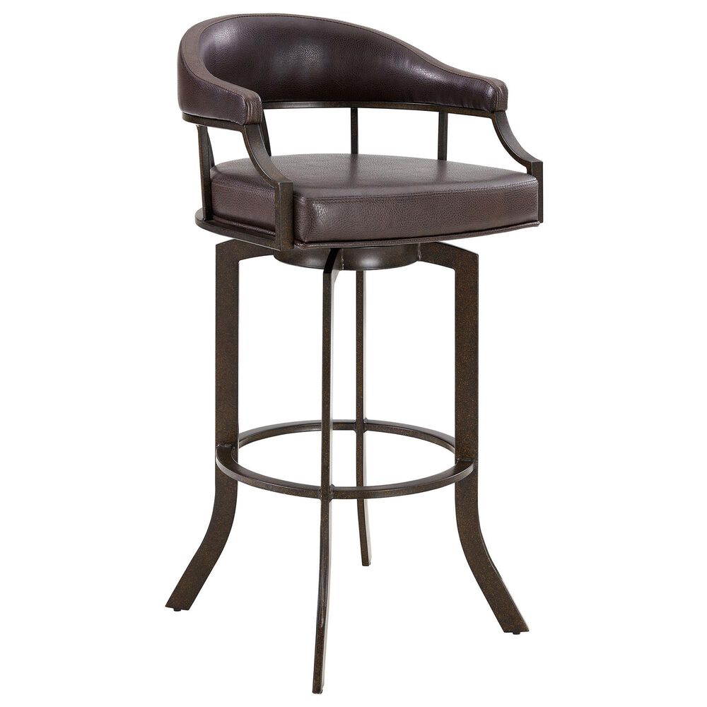 Blue River Edy Swivel Metal and Faux Leather Counter Stool in Auburn Bay, , large
