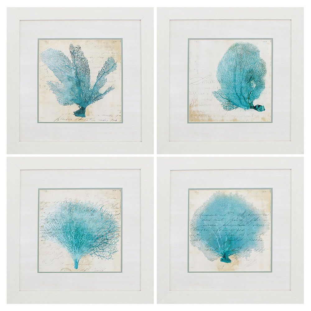 Propac Coral Wall Art in Blue (Set of 4), , large