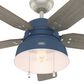 Hunter Mill Valley 52" Outdoor Ceiling Fan with Light in Indigo Blue, , large