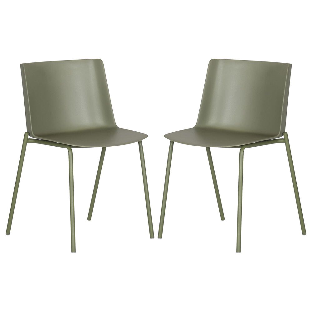 Moe"s Home Collection Esme Patio Dining Chair in Green (Set of 2), , large