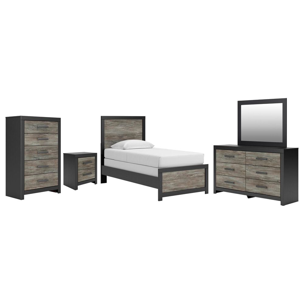 Ashley Broachmyn 5-Piece Twin Bedroom Set in Black and Gray, , large